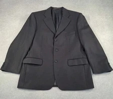 Marks & Spencer Mens Blazer Jacket Black Wool Cashmere Single Breast Made in UK