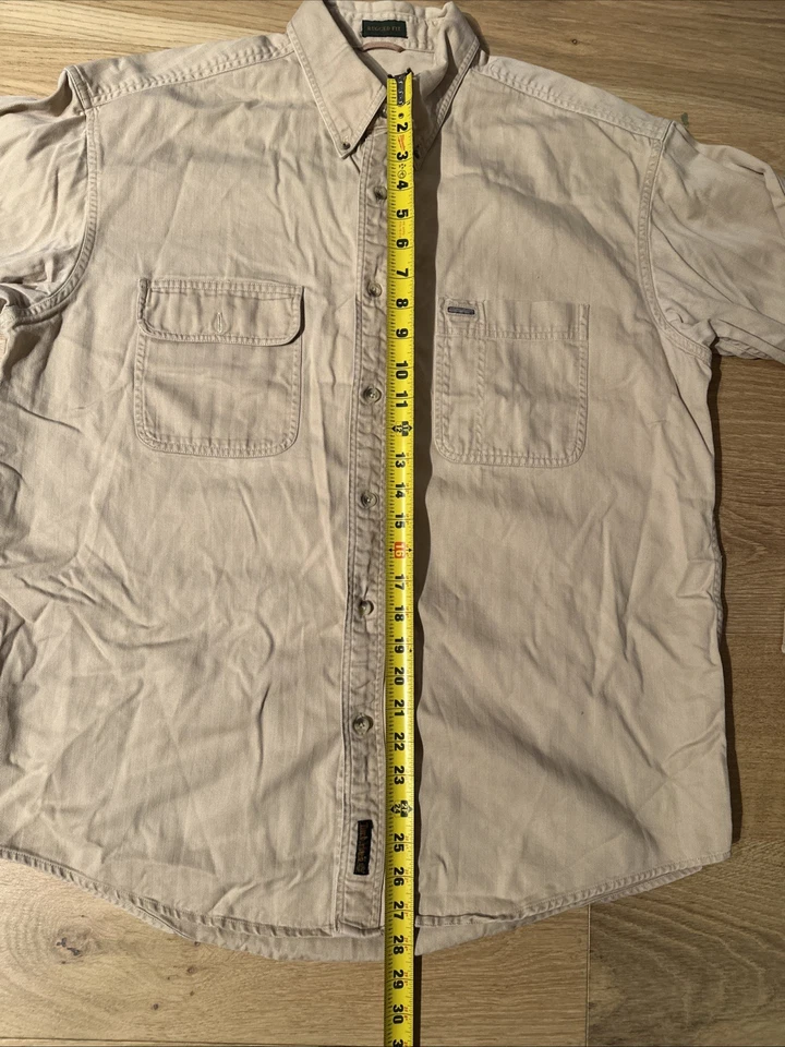 Camisa de manga larga Timberland Weathergear para hombre talla L calce resistente beige algodón Foto 2 de 4