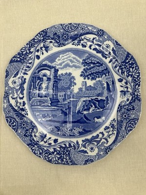 Vintage Copelands Italienisch England Blau Weiß Sandwichteller Cottagecore