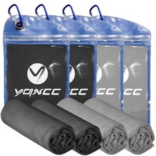 YQXCC 4 Pack Cooling Towels 47"x12" , Ice Cool Neck Towel, Soft Breathable M...