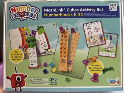 hand2mind Numberblocks MathLink Cubes 11-20 Activity Set Assorted Colors - New