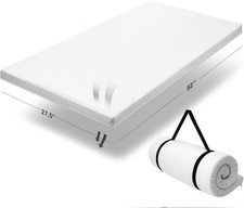 Organic Cotton Toddler Mattress Topper  Ventilated 2-Inch Memory Foam Certipur-