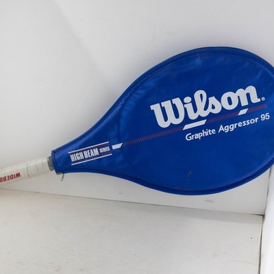 Wilson Graphite Aggressor 95 High Beam Series W/ Case 4 1/2 Grip L4 Racquet Blue