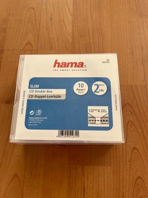 CD DVD Hüllen Jewel Case Hama slim Double box 10 Stck für je 2 CDs NEU OVP trans