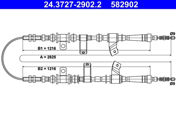 ATE Bremsseil Seilzug Feststellbremse 24.3727-2902.2 FüR M100 Daewoo Matiz M150-image