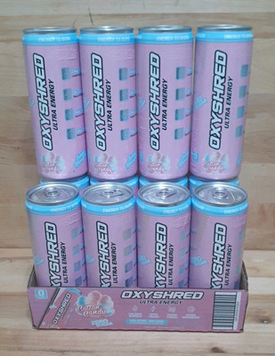 12CT: OXYSHRED ULTRA ENERGY DRINK ''Cotton Candy'' ZERO SUGAR L-Camitine Green Tea