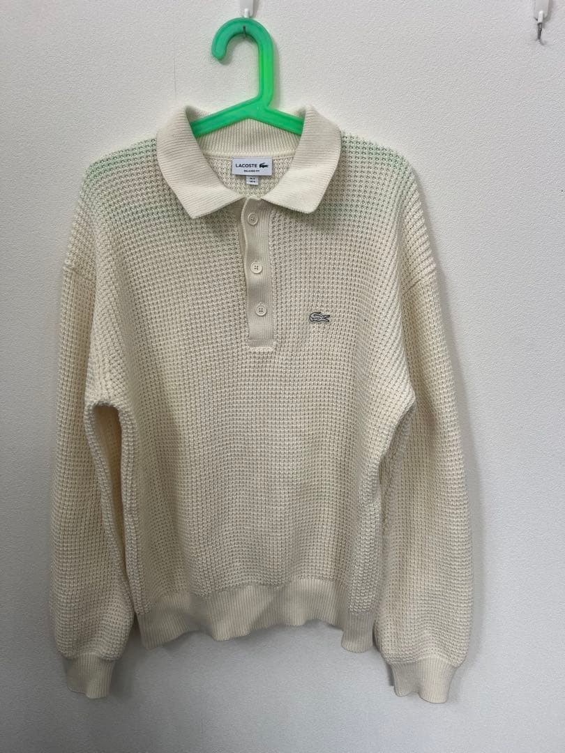 LACOSTE waffle knit polo sweater thumbnail 2