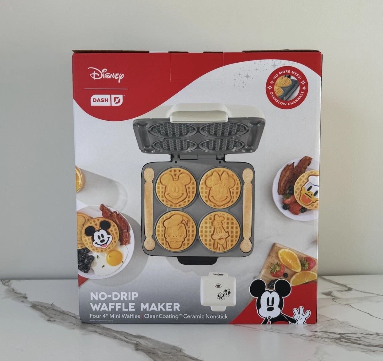Dash Disney Mickey & Friends Waffle Maker, No-Drip, Ceramic Nonstick - NEW!
