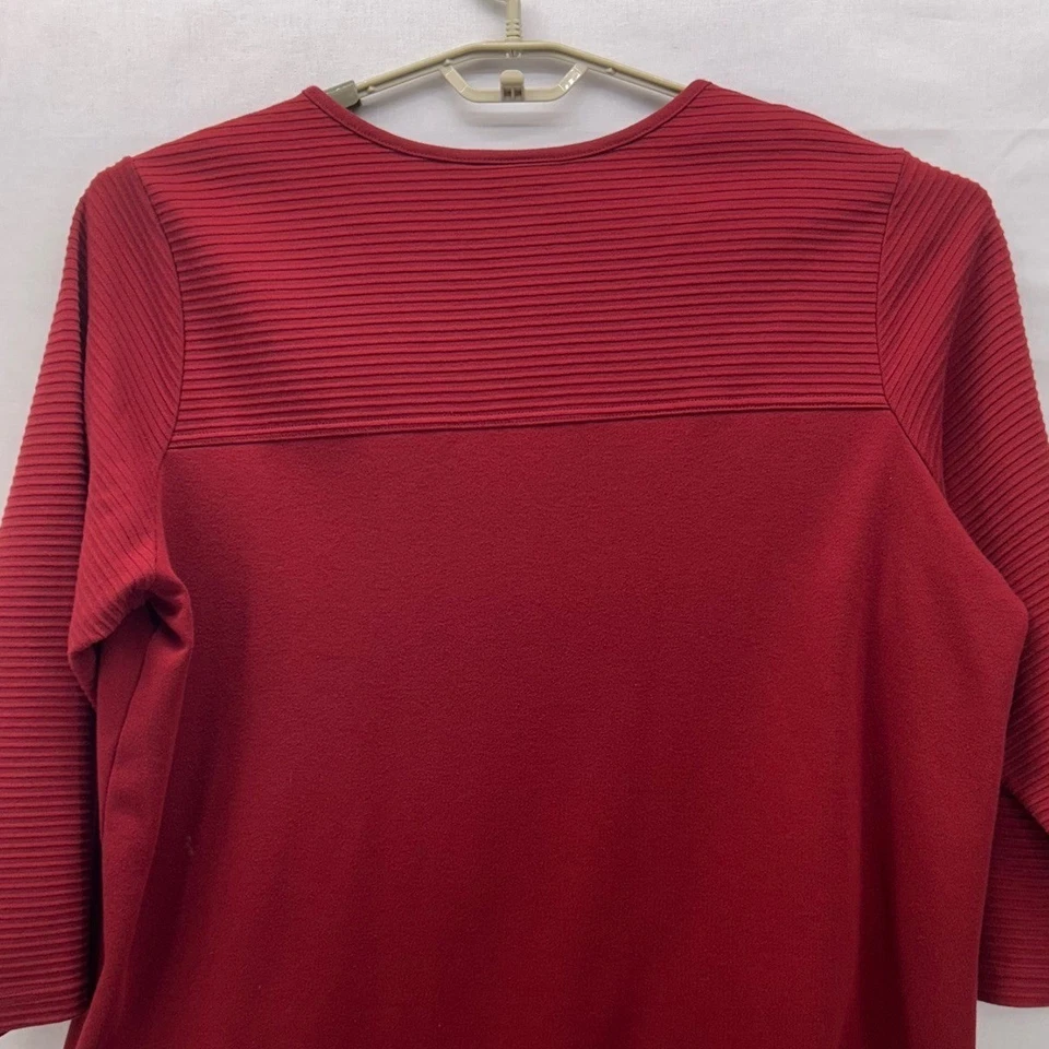 Denim And Co Womans Cardigan Size 2X Maroon Wine Autumn Fall Warm Comfy Cozy - Image 3 of 4