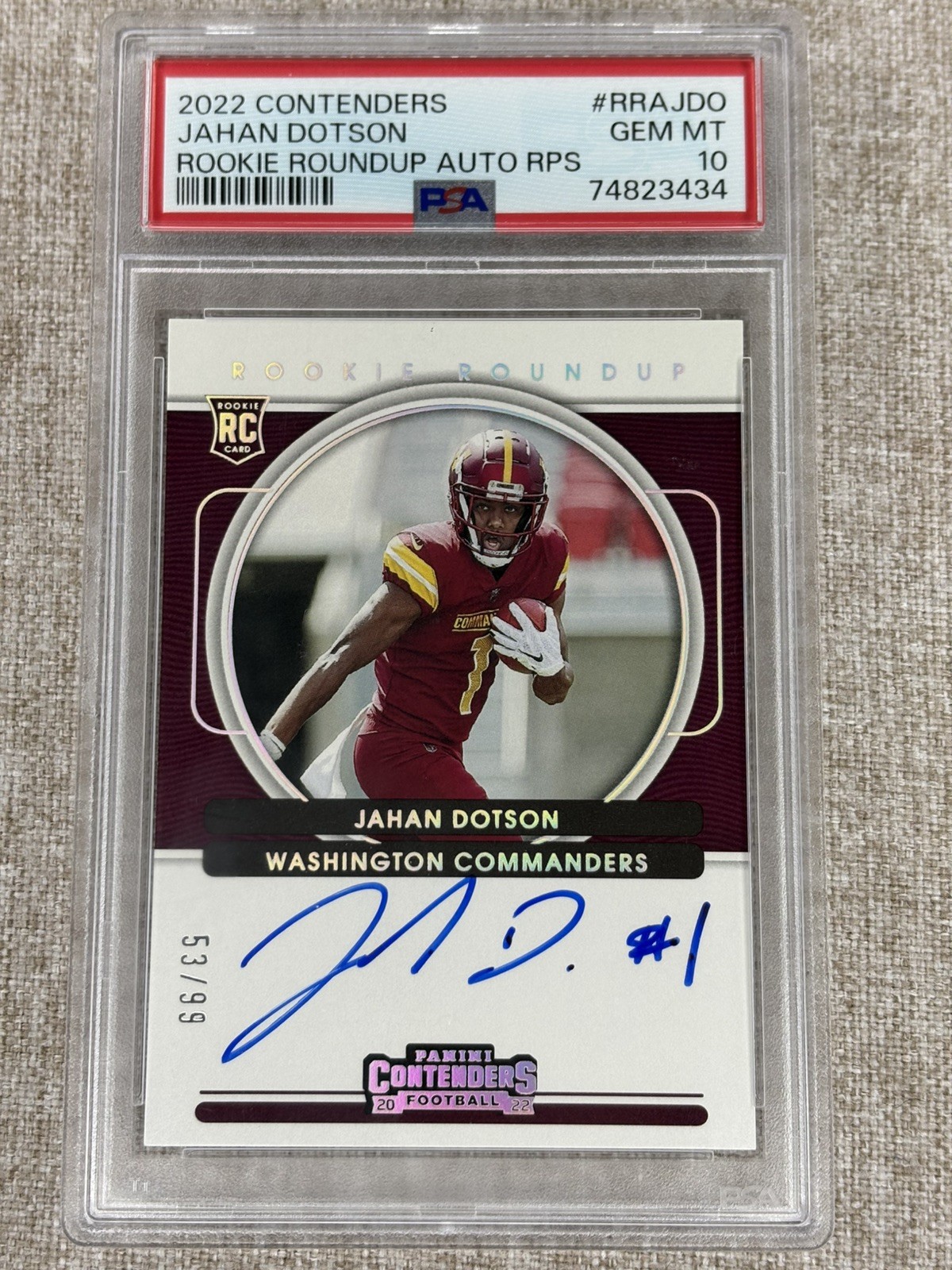 Jahan Dotson Panini Contenders Rookie Roundup Autograph Rps #RRAJDO Base