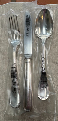 Christofle ALBI silver-plate 3 Piece Set, New Store Sample
