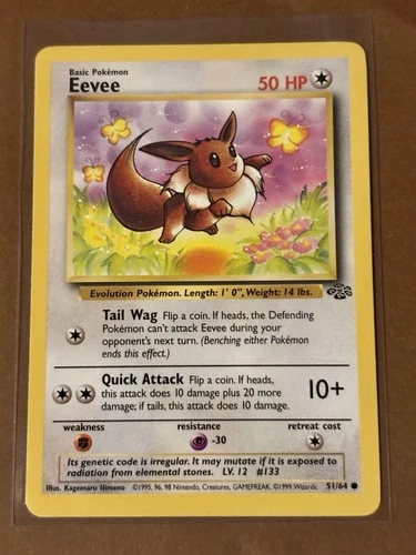 Eevee Pokemon Card Jungle Set 51/64 Common
