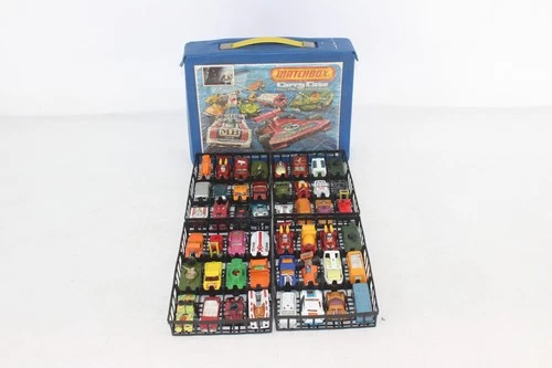 F  Vintage Collection Of Matchbox Diecast Vehicles in Carry Case Inc 48 Cars