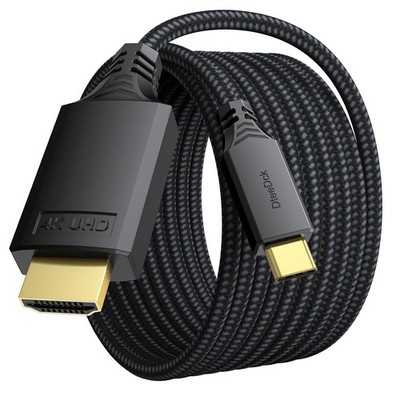 USB C to HDMI Cable 10Ft Long, [Audio&Video Sync] 4K@30Hz 1080P@120Hz Type C to