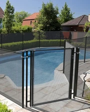 4Ft x 2.5Ft Pool Fence Gate, Pool Safety Fence Gate Kit with Steel Aluminum Pipe
