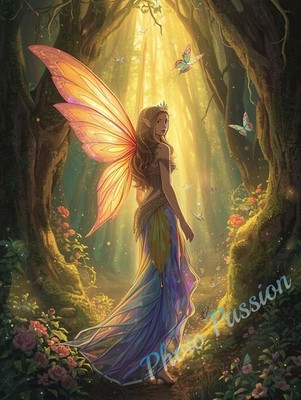 Fee Poster Magisches Licht Fantasy Illustration Poster A4 (2744)