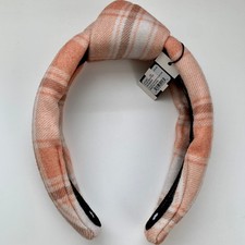Lele Sadoughi NWT Harvest Plaid Knotted Headband Orange Peach Fall Colors