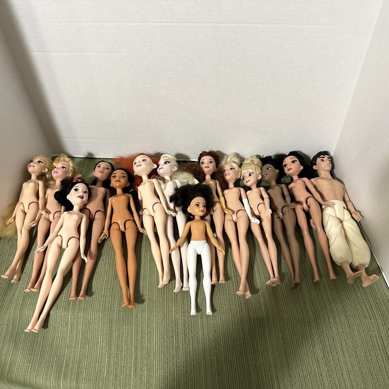 LOT 14 Disney Prince Princesses Nude dolls NICE LOT Compatible With Barbie Dolls