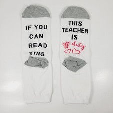 If You Can Read This Teacher is Off Duty Funny Gift Appreciation Socks Brand NEW