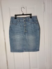 Banana Republic Button Fly Denim Jean Skirt Size 6 B7