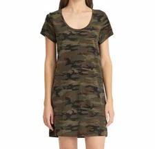 SOCIAL STANDARD by SANCTUARY GIA Scoop Neck Camouflage Summer T-Shirt Dress M