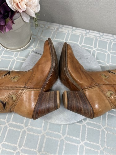 En muy buen estado Acme Dingo Vaquero Marrón Tostado Cuero Rodeo Botas Occidentales EE. UU. Para Mujer EE. UU. 7,5 M - Imagen 9 de 13