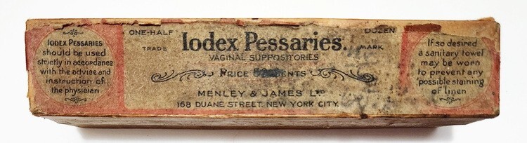 tobacco suppository ireland Antique Iodex Pessaries Vaginal Suppositories Box with Product Inside and  Insert