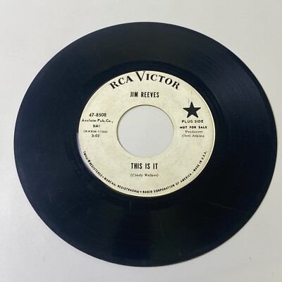 Jim Reeves - This is It / There’s That Smile Again 45 RPM Plug Side ...