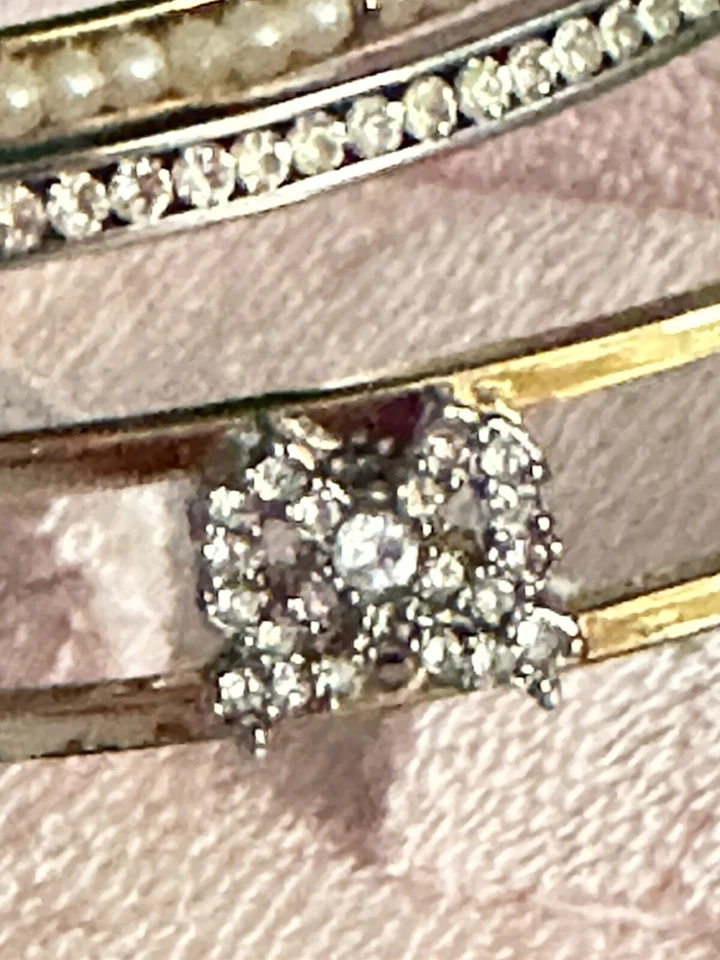 Brazaletes Juicy Couture (Juego de 3 Pulseras) IOB Perla Estrás Tono Dorado Foto 3 de 4