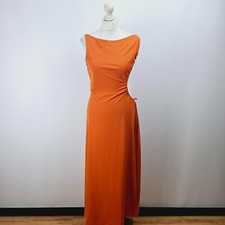 Shein Midi Dress Open Side Orange Size UK 10 NEW