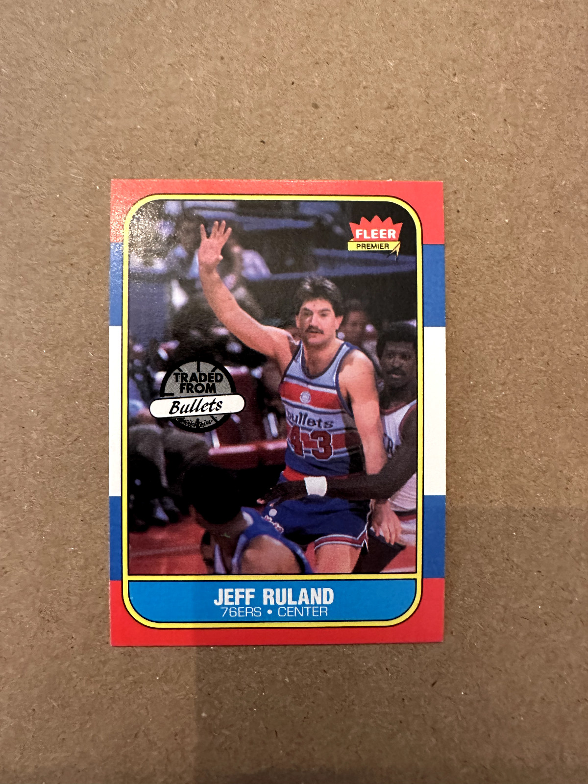 1986 Fleer Jeff Ruland #96 Philadelphia 76ers Basketball Card Fresh Pull NM