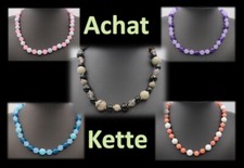 GJ69 * GJH DAMEN ACHAT EDELSTEIN KETTE HALSKETTE (beh) BUNT KUGEL  - AUSWAHL 