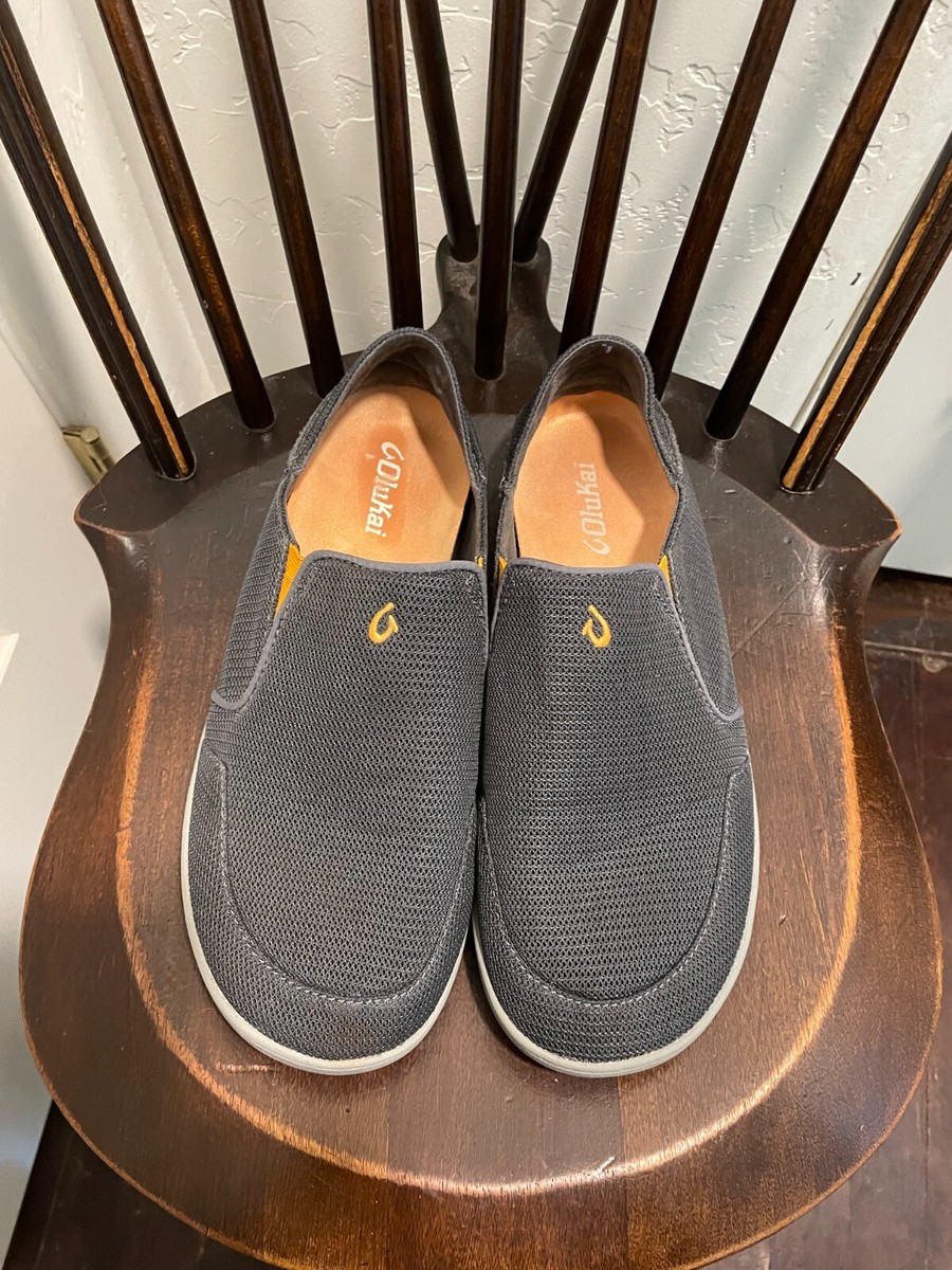 Olukai Nohea Mesh Men\'s Gray Orange Slip On Slide Boat Deck  10188-4242 USM8 Olukai Nohea Mesh Men main image 2
