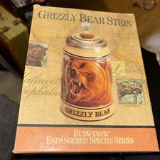 Anheuser Busch Budweiser Endangered Species Series Grizzly Bear Stein 1995