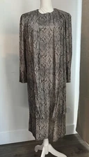 Patra Two-Piece Dress and Jacket Snake Print Shoulder Pads In Jacket Size 9-10