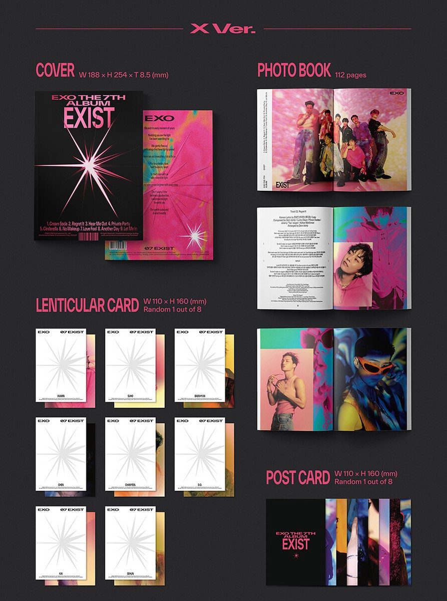 EXO [EXIST] 7th Album PHOTO BOOK Ver./ CD+Book+Post Card+Card+GIFT
