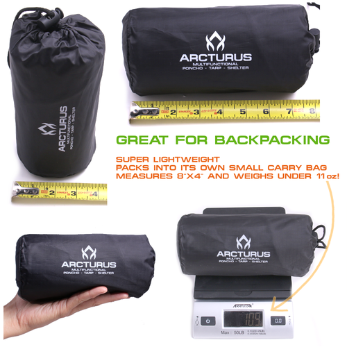 Arcturus Large Lightweight Rain & Wet Weather Multi-Use Waterproof Poncho - Picture 7 of 18