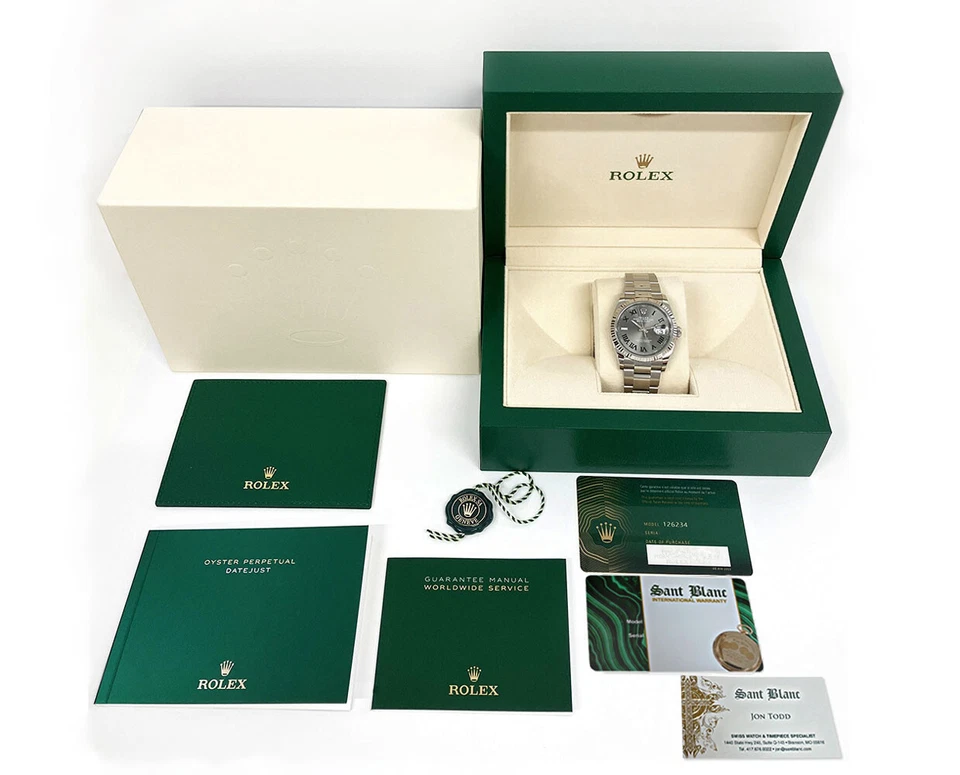 Rolex Oro Blanco 18kt y SS Datejust 36 Pizarra Romana Wimbledon 126234 SANT BLANC