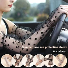 Women Lace Mesh Arm Sleeves Cover Sunscreen Sleeve Driving Outdoor Summe -