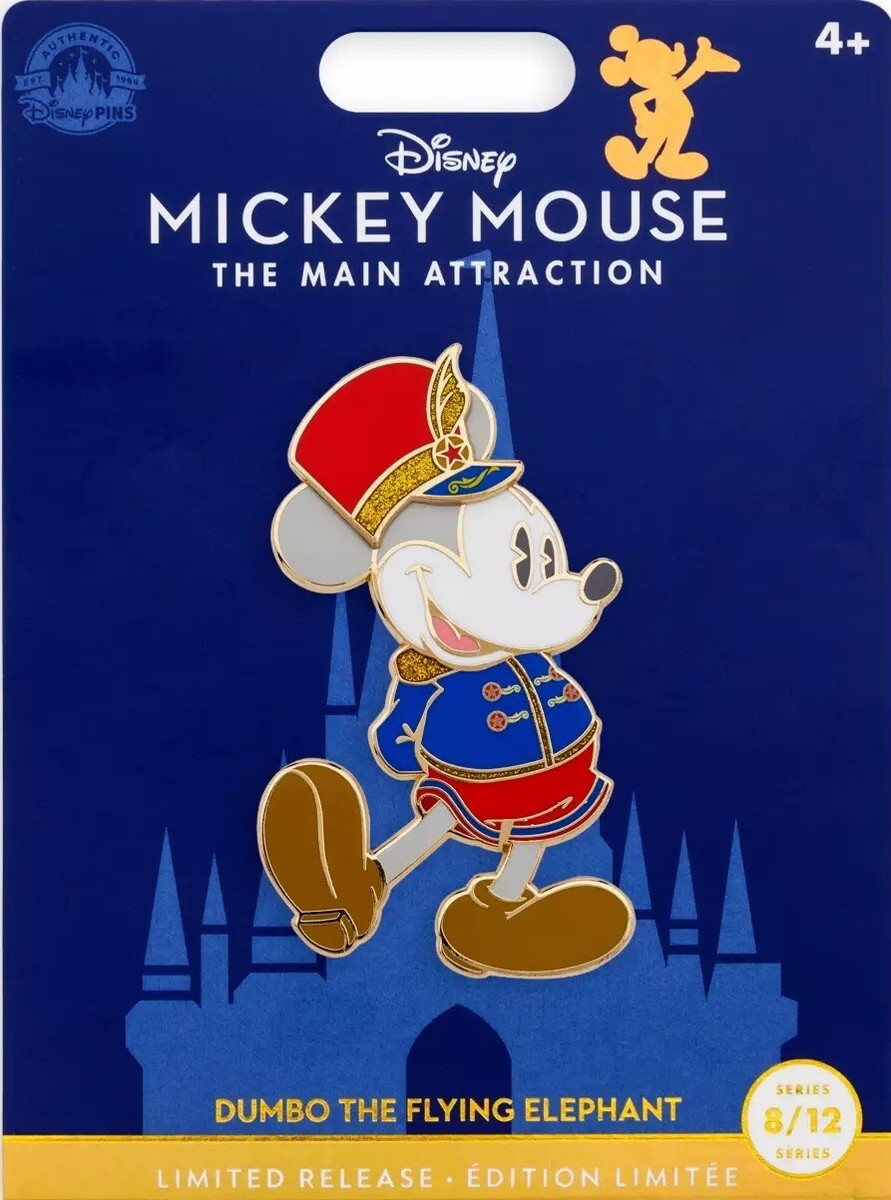 NEW‎ Disney Mickey Main Attraction Dumbo 8/12 Loungefly Plush Pin & Ears SET New Mickey & Minnie Mouse The Main Attraction Dumbo Limited  main image 4