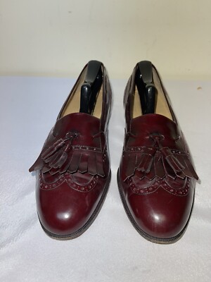 Salvatore Ferragamo Burgundy Leather Kiltie Tassel Loafers  display picture 1