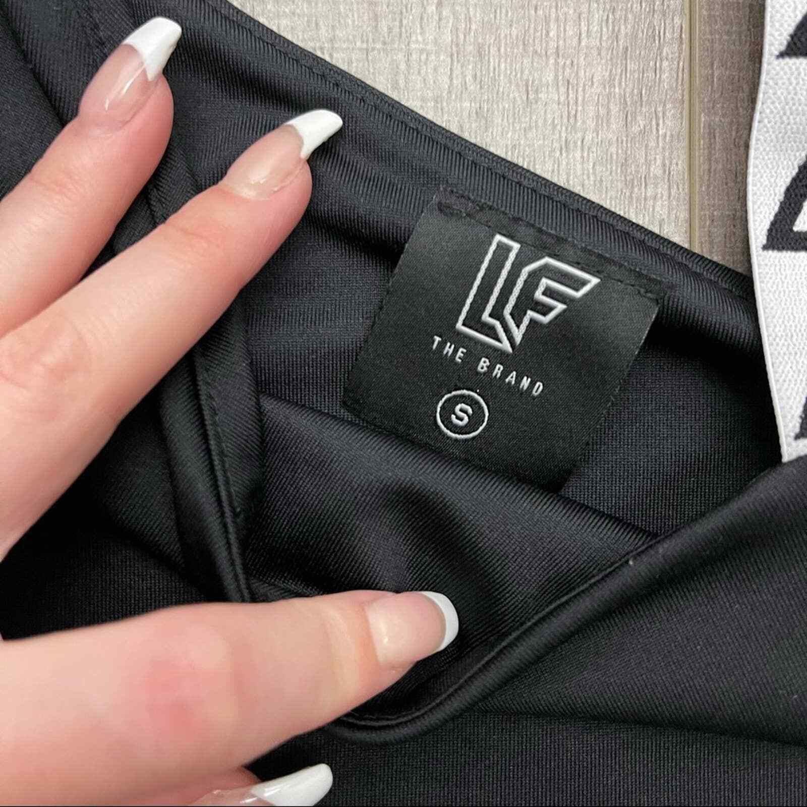 LF The Brand Logo One Shoulder Tank Bra Black Gem