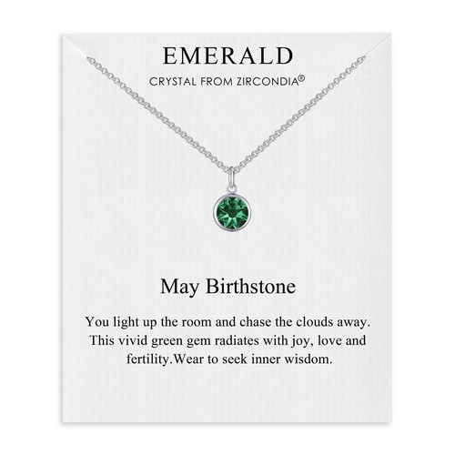 Philip Jones Bracciale Con Pietra Di Nascita Di Maggio: Cristallo Emerald Zircondia, Regalo Elegante Per Donna
