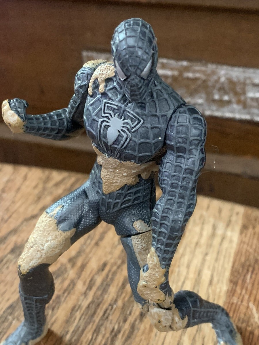 2006 Marvel Spider-Man Black Suit Symbiote Spiderman Figure Sand