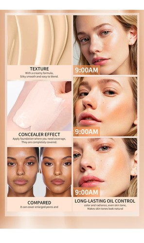 Pro Classic Cosmetic Magic Flawless Full Concealer Face Liquid Foundation 35ml - Picture 5 of 27