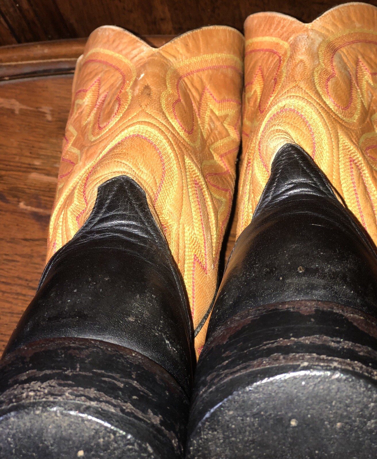 Rod Patrick Bootmakers Black/Rust Leather Cowboy … - image 11