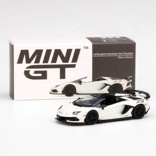 MINI GT 224 Lamborghini Aventador SVJ Roadster Bianco Canopus 1:64