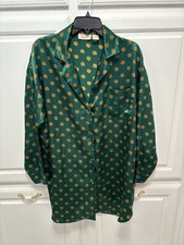 Victoria  s Secret Vintage Gold Label Night Shirt Emerald Green Women Size Large