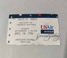 APRIL 14, 1996 WASHINGTON BULLETS Vs TORONTO RAPTORS NBA BASKETBALL TICKET STUB