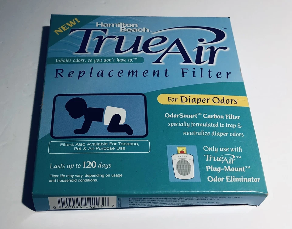 Filtro de carbono de repuesto Hamilton Beach True Air para olores de pañal paquete de 1 nuevo Foto 3 de 4